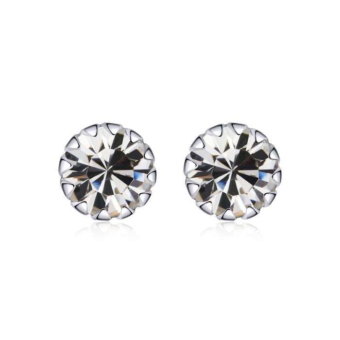Silver Birthstone Stud Earrings