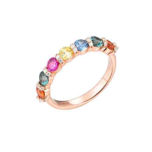 Silver 925 Round Cubic Zirconia Eternity Ring