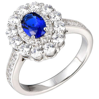 lady diana silver cluster ring
