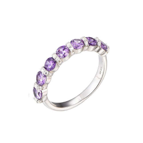 Silver 925 Round Cubic Zirconia Eternity Ring