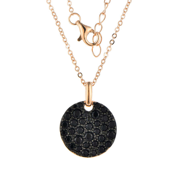 Silver Round Disc Coloured Cubic Necklace