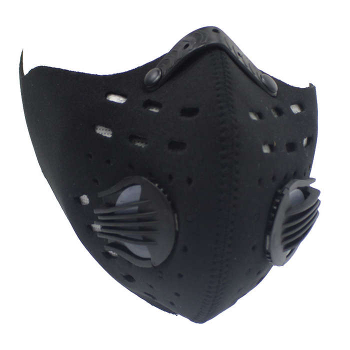 Neoprene Dual Valve Respirator Mask - Washable and Reusable - Skin Friendly - Black