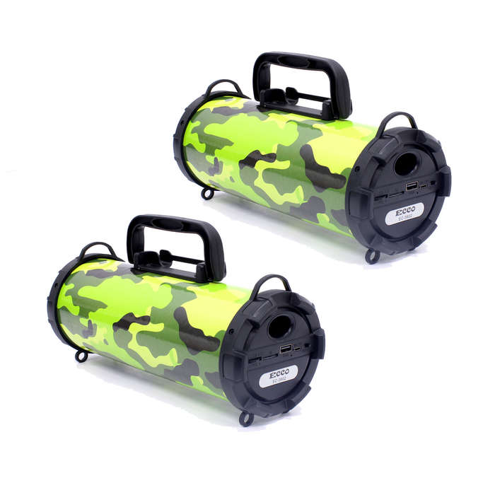 Rechargeable Portable Wireless Sound System Speaker-FM Radio-TF/USB-MP3 Player - Multicolor - 2 P...