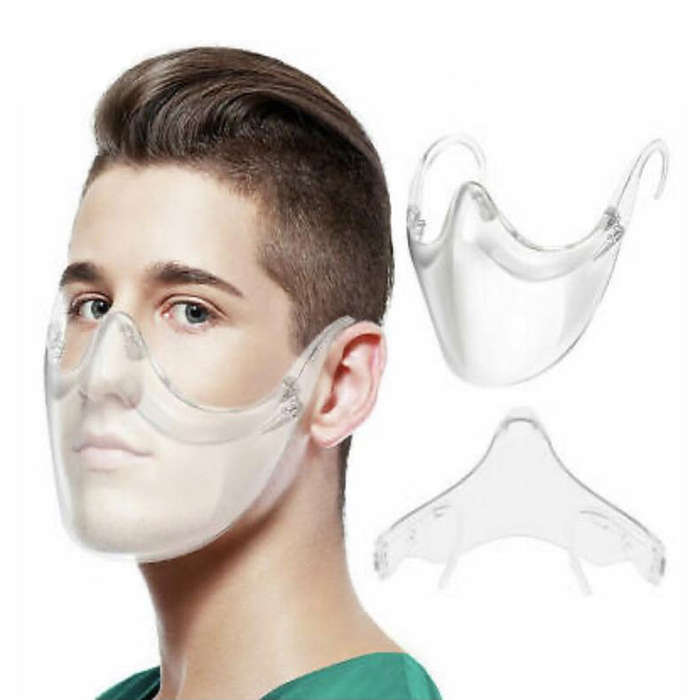 Protective Anti Fog Transparent Face Shield - Splatter Screen - Reusable Washable Clarity Mask 3 ...