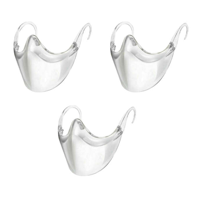 Protective Anti Fog Transparent Face Shield - Splatter Screen - Reusable Washable Clarity Mask 3 ...