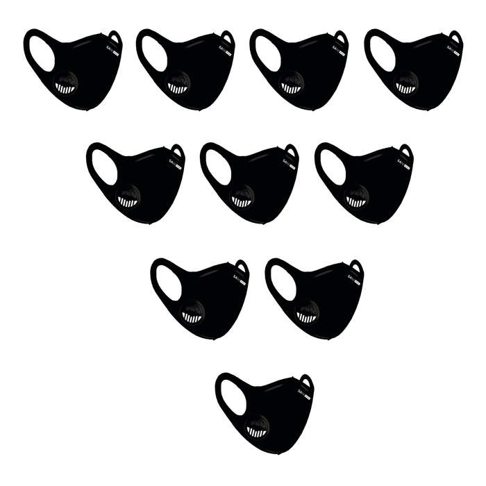 Face Mask - Protective Reusable Multiple Filter Layered Valve Sani Masks - 10 Pack