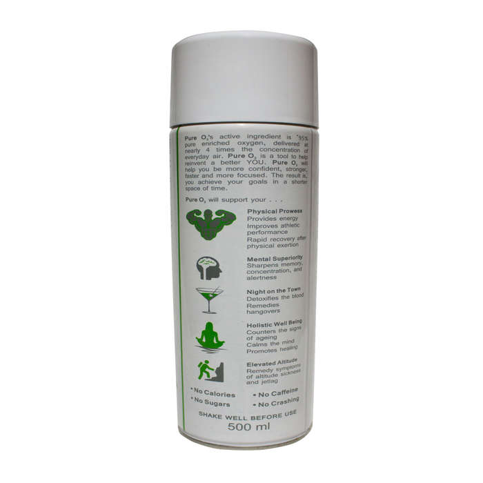 Handheld Oxygen Can with Anti Contamination Cap - Mint Flavour with Oximeter &amp; Thermometer