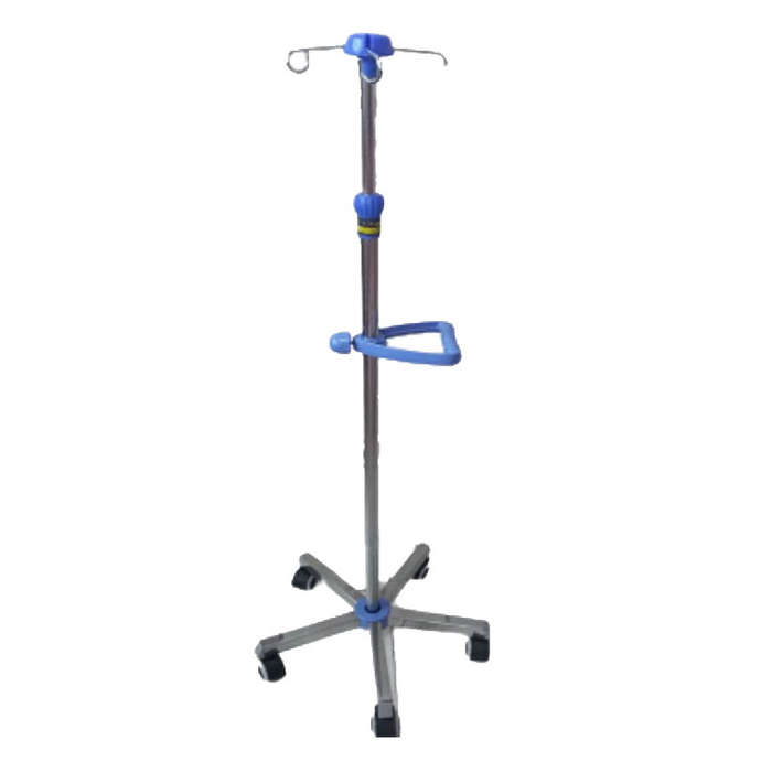 Stainless Steel Drip Stand with 5 Castor &amp; 4 Hooks