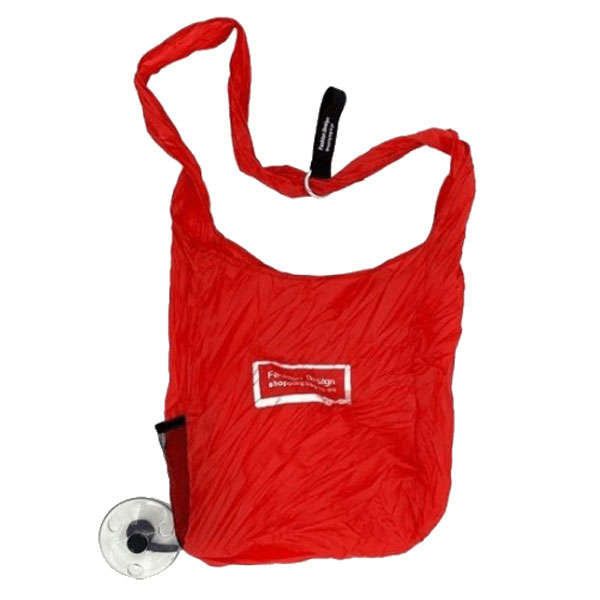 Portable Reusable Eco-Friendly Roll Up Shopping Bag - Red - 3 Pack