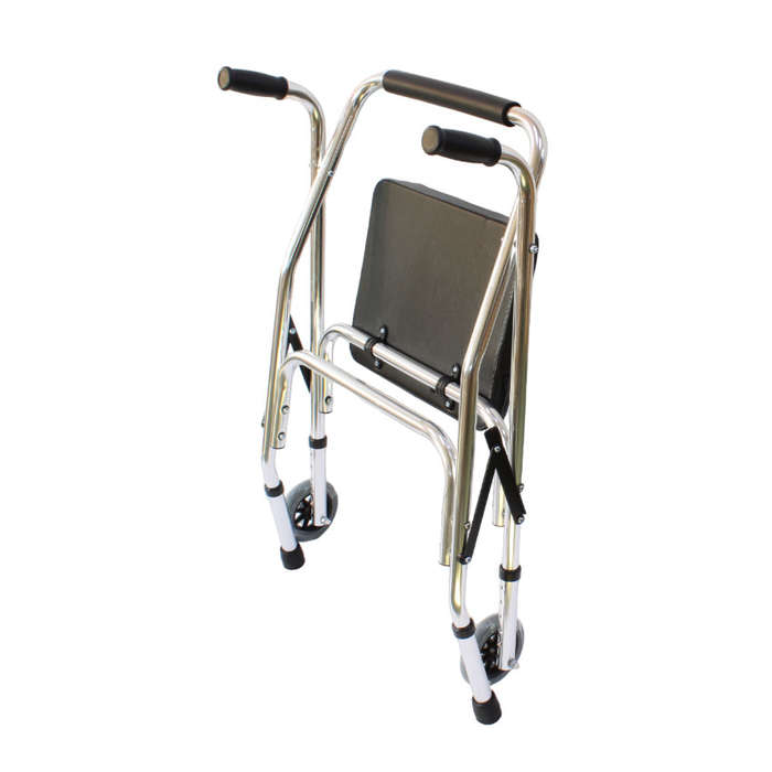 Walker - Aluminium Frame Pulpit Walker with Seat &amp; Wheels