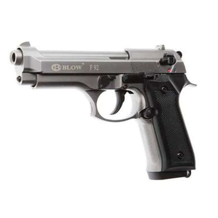 Blow F92 Blank Pistol Gun - 9mm - Full/Semi Auto - Silver