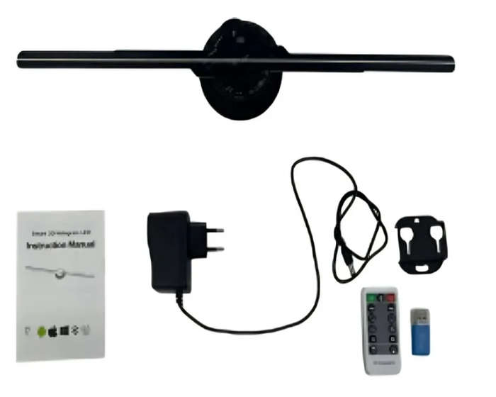 3D High Resolution Hologram Projector Fan with Remote (Portable Projector)