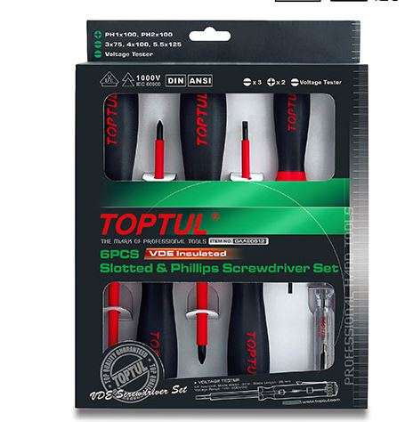 6PCS VDE Insulated Slotted & Phillips Screwdriver Set