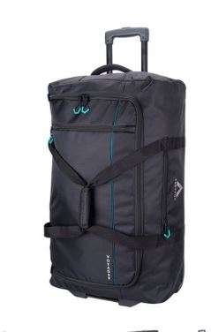 Voyager Trek Large 2 Wheel Trolley Duffel- jet black