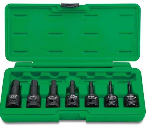 7PCS 1/2" DR. Hex Bit Impact Socket Set