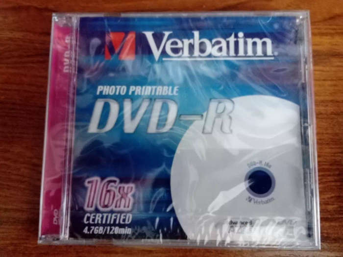 Verbatim Photo Printable DVD-R 16x Certified 4.7GB 120 min