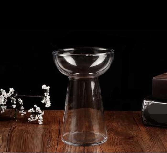 Glass Mushroom Vase 10x15cm