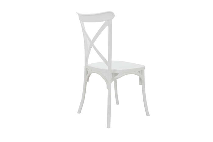 Cross Back Chair-White Colour