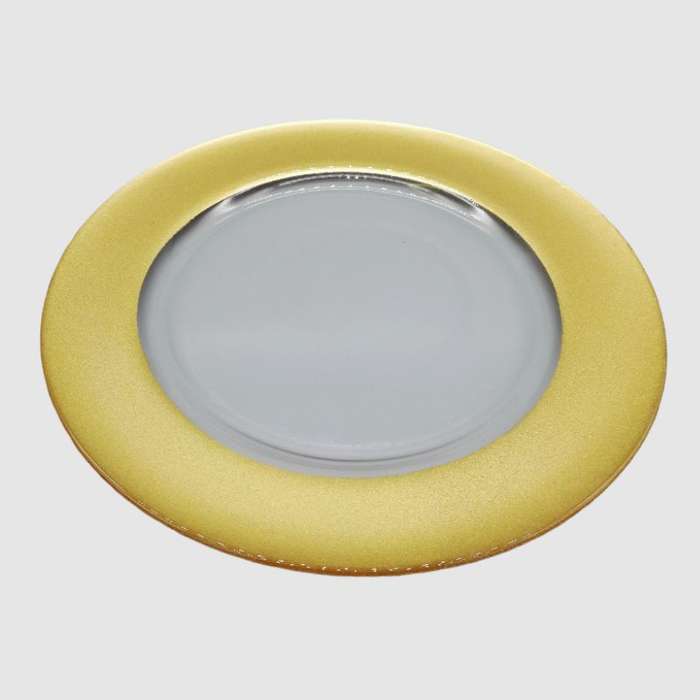 Glass Underplate With Broad Gold Rim 33CM