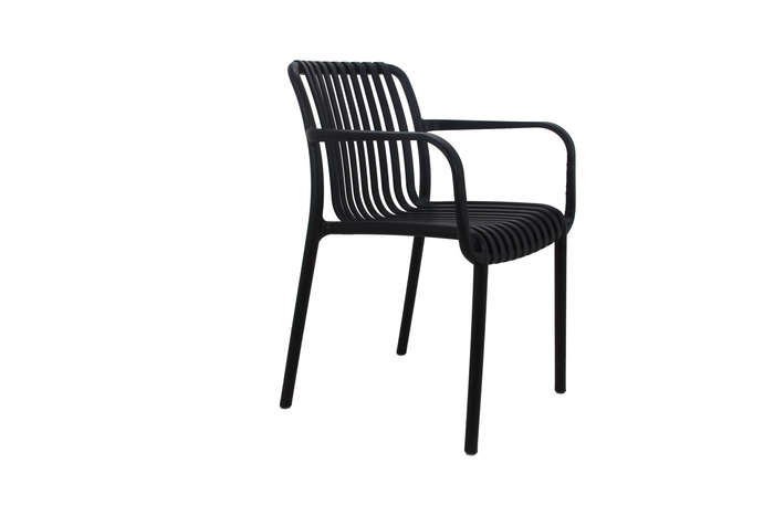Florence Café Chair With Armrest-Black Colour