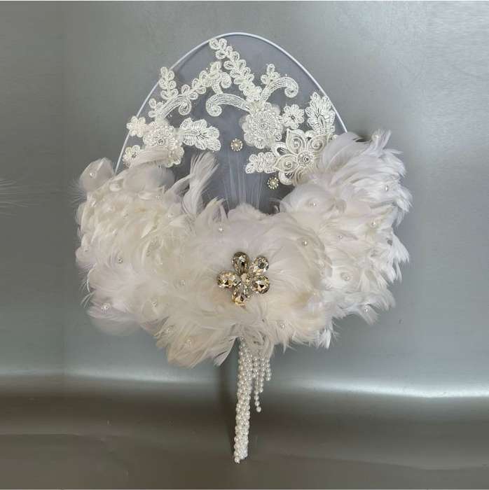 Handmade Wedding Decor Fan White