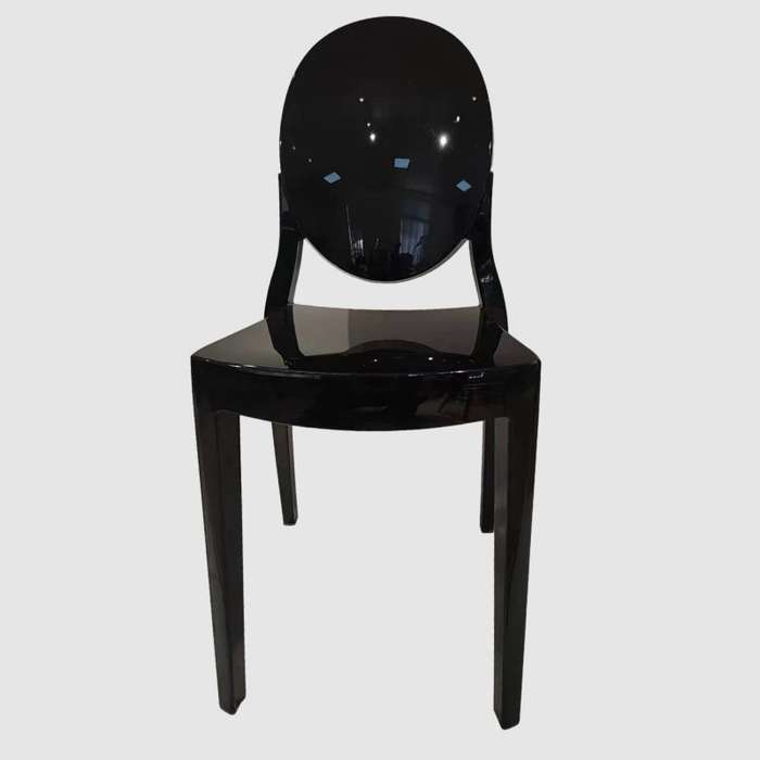 High Quality Ghost Chair(No Armrest)-Solid Black
