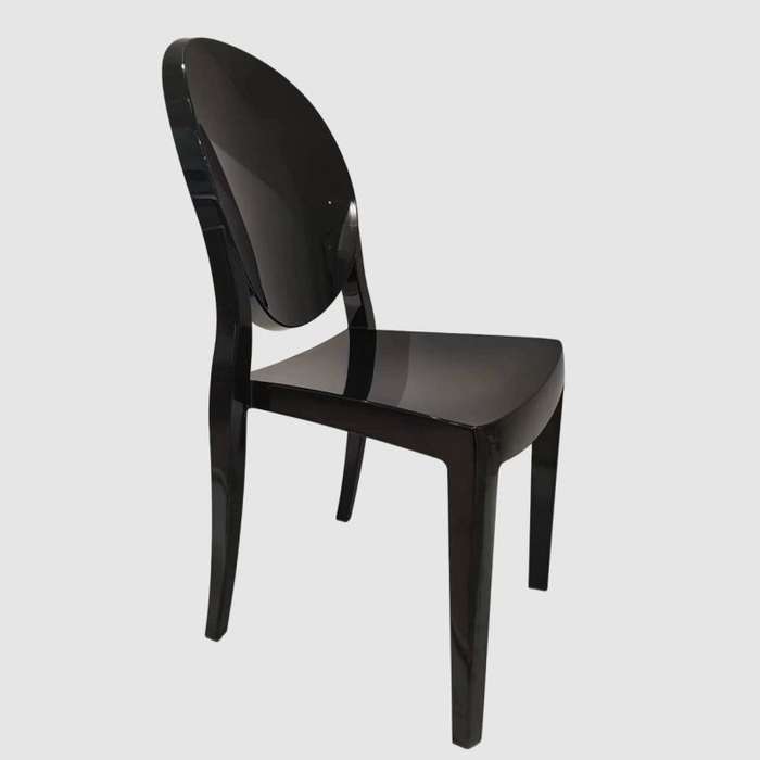 High Quality Ghost Chair(No Armrest)-Solid Black
