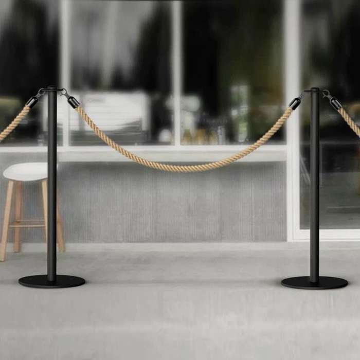 Braided Stanchion Hemp Rope With Black Clasps