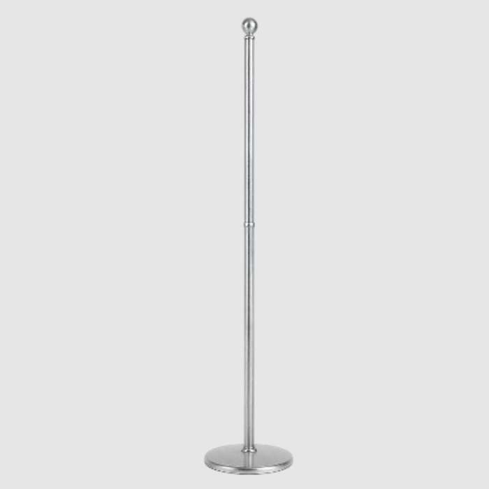 Elegant Silver Flagpole  Freestanding with Round Base