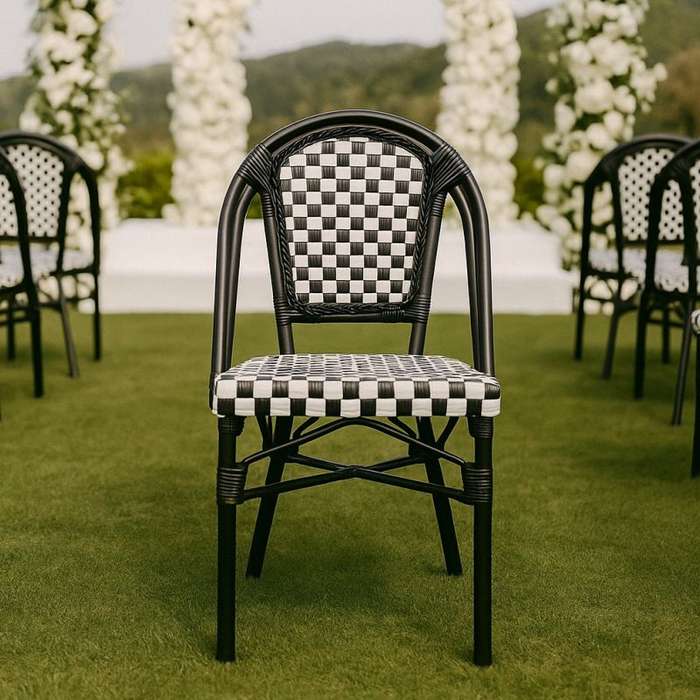 French Bistro Café | Wedding  Chair-White & Black