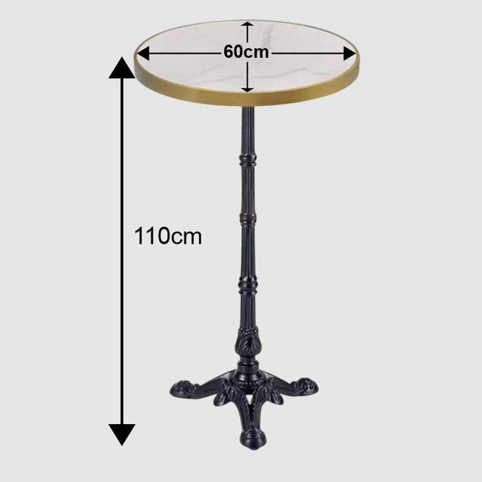 French Marble Look Bistro Bar Table