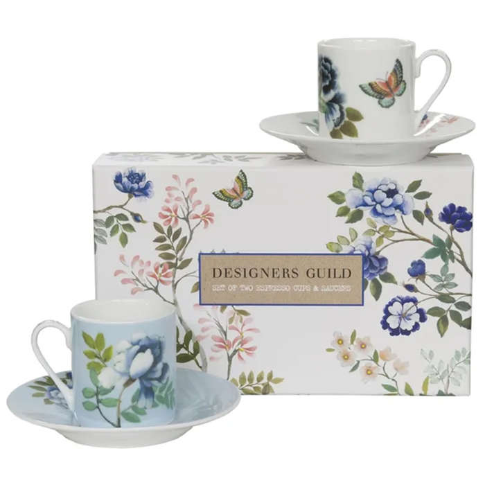 Porcelaine De Chine Espresso Cup & Saucer, Set Of 2