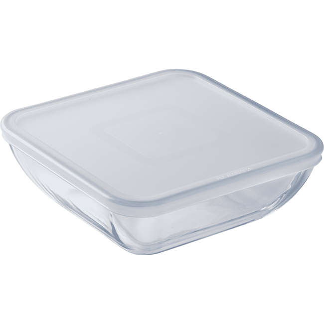 Daily Square Dish With Plastic Lid, 2L