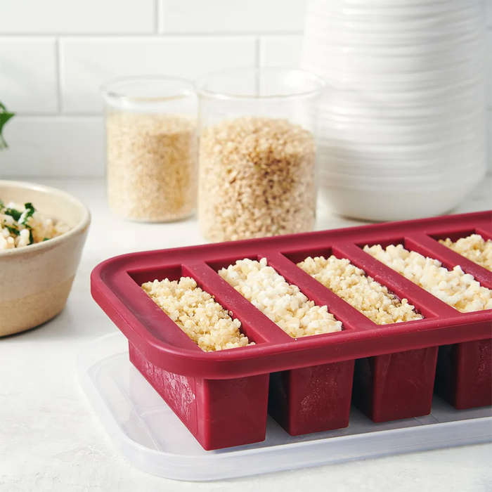 Half Cup Silicone Food Storage Tray with Lid