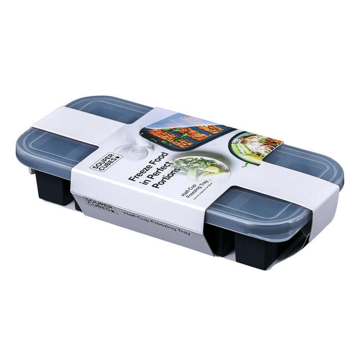 Half Cup Silicone Food Storage Tray with Lid