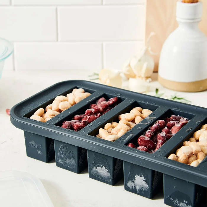 Half Cup Silicone Food Storage Tray with Lid