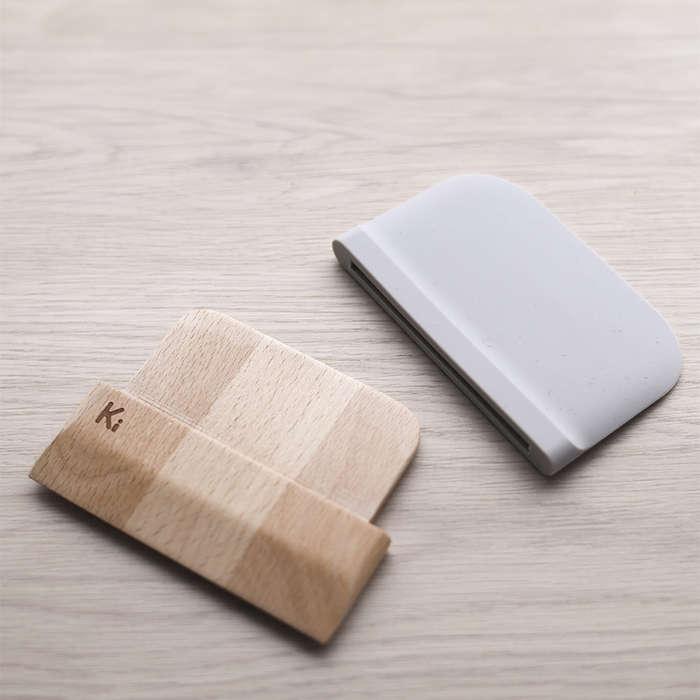 Silicone And Wood Dough Cutter & Scraper
