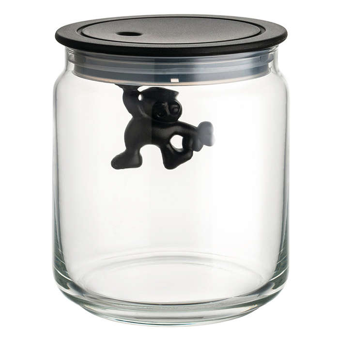 Gianni Glass Jar With Black Lid