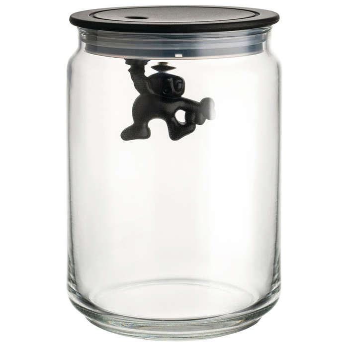 Gianni Glass Jar With Black Lid