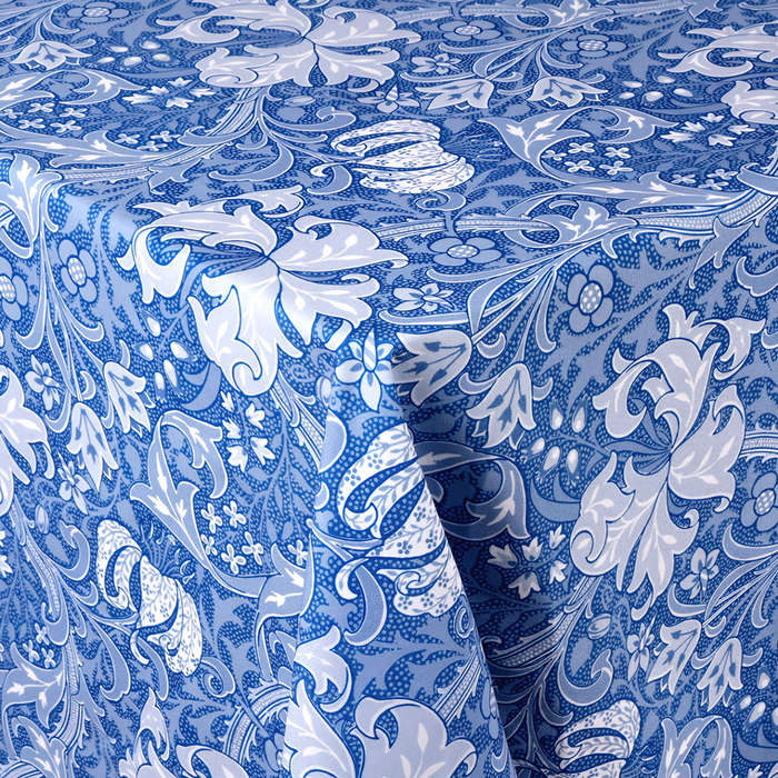 William Morris Golden Lily Blue Square Tablecloth, 6 Seater