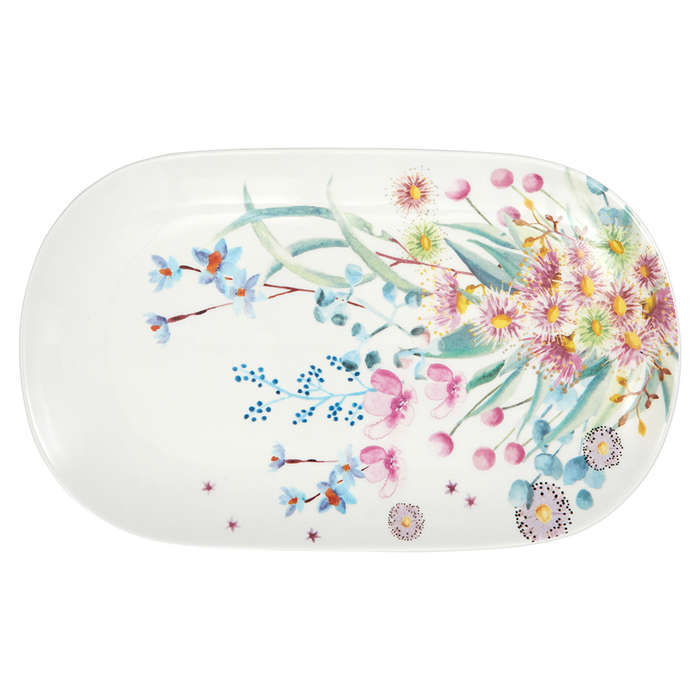 Botanic Gardens Eucalyptus Bloom Oblong Platter, 37cm