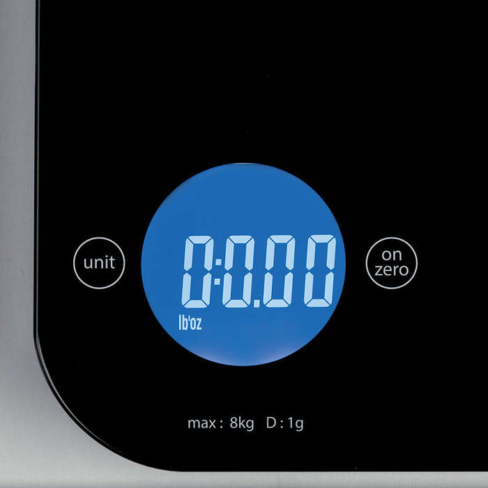 Black Tempered Glass Digital Kitchen Scale