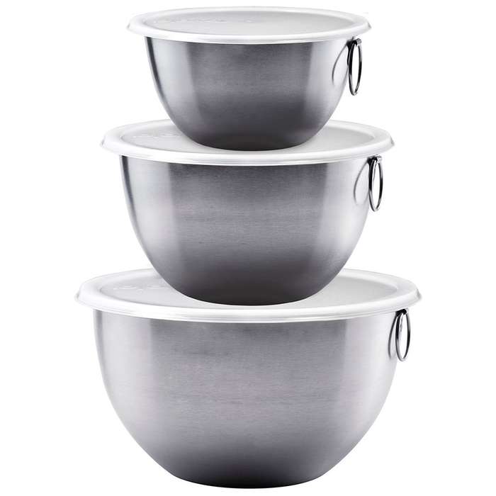Stainless Steel Mixing Bowls with Tight Seal Lids, Set of 3