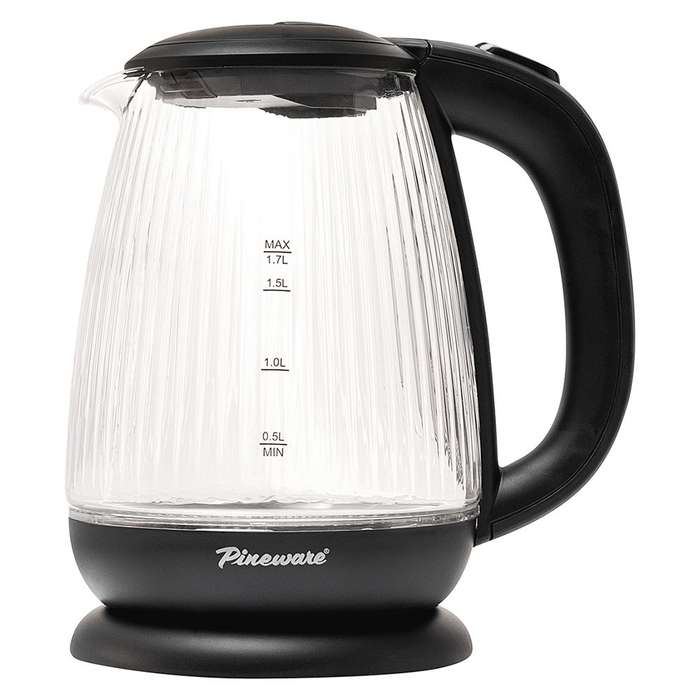 Cordless Ribbed Glass Kettle, 1.7L
