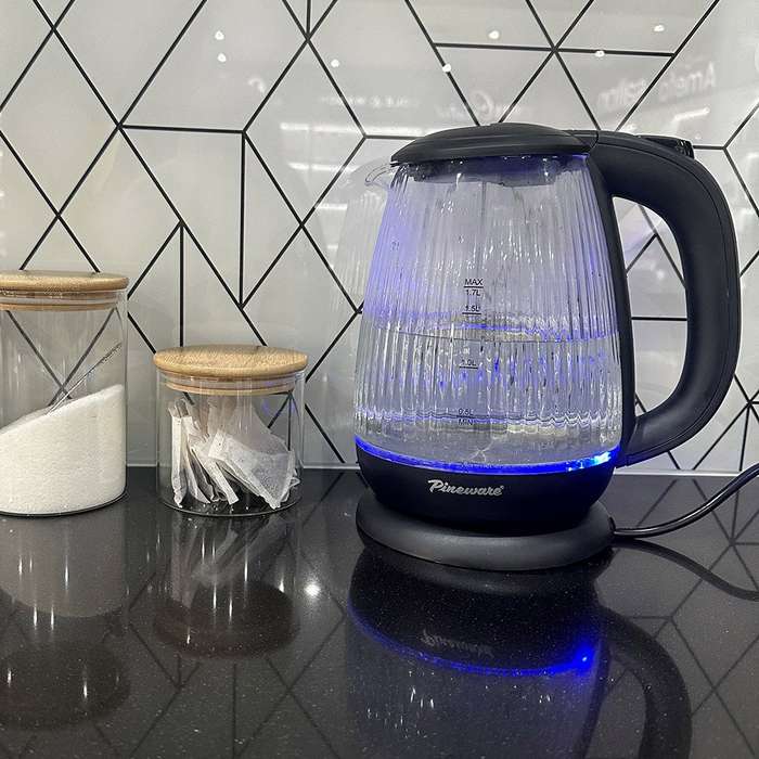 Cordless Ribbed Glass Kettle, 1.7L