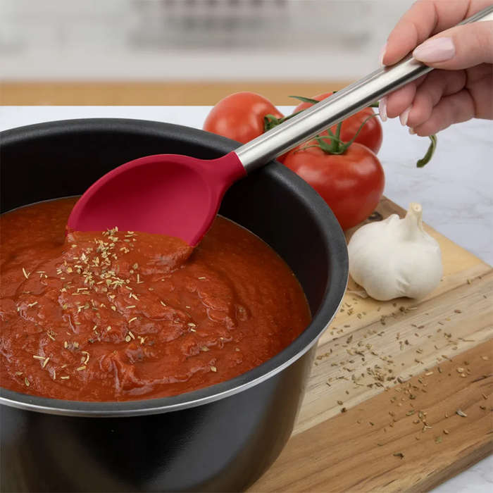 Silicone Mixing Spoon With Stainless Steel Handle
