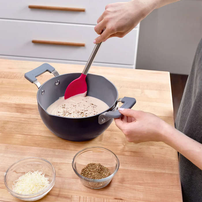 Silicone Mixing Spoon With Stainless Steel Handle
