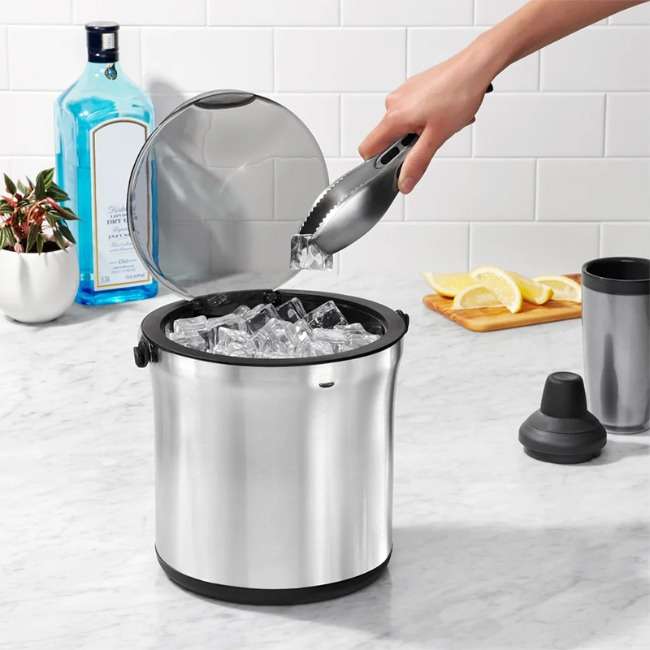 Stainless Steel Ice Bucket &amp; Tong Set