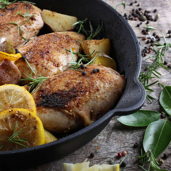 Enamelled Cast Iron Skillet