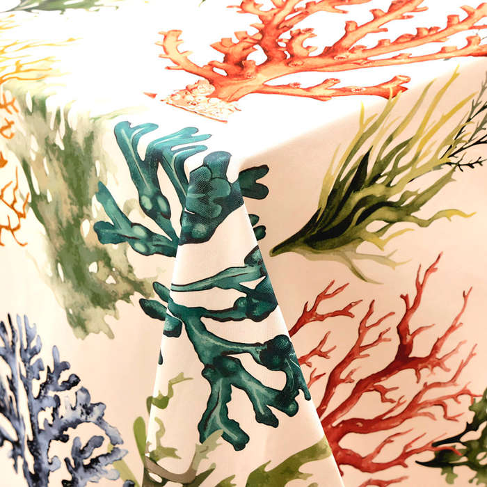 Coral Square Tablecloth, 4 Seater